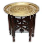 Opvouwbare tafel - Gepatineerd brons, Hout, Parelmoer -