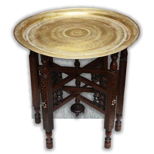 Opvouwbare tafel - Gepatineerd brons, Hout, Parelmoer -, Antiek en Kunst, Kunst | Niet-Westerse kunst