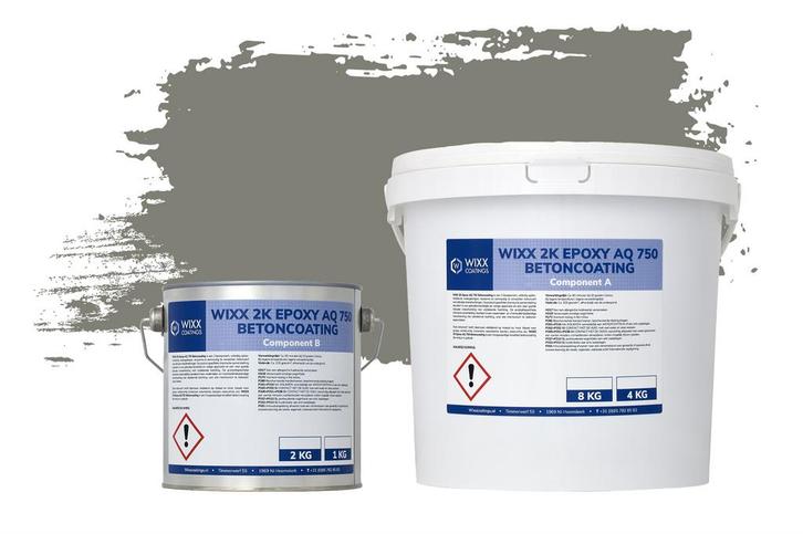 Wixx 2K Epoxy AQ 750 Betoncoating RAL 7023 | Betongrijs, Doe-het-zelf en Bouw, Verf, Beits en Lak, Nieuw, Verzenden