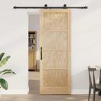 vidaXL Schuifdeuren set Handmatig Naturel en zwart 78 x 211, Doe-het-zelf en Bouw, Deuren en Vliegenramen, Verzenden, Nieuw