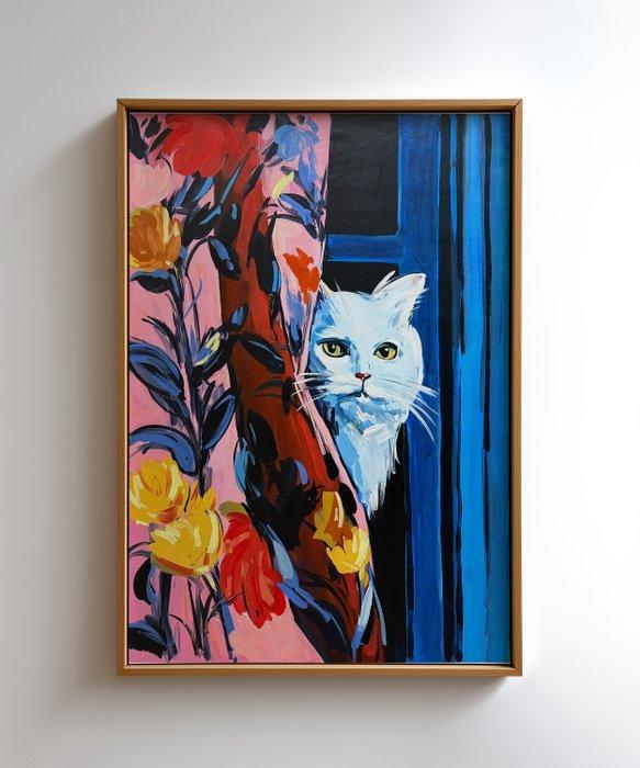 E. García - EL GATO GUARDIÁN XL (NO RESERVE), Antiek en Kunst, Kunst | Schilderijen | Modern