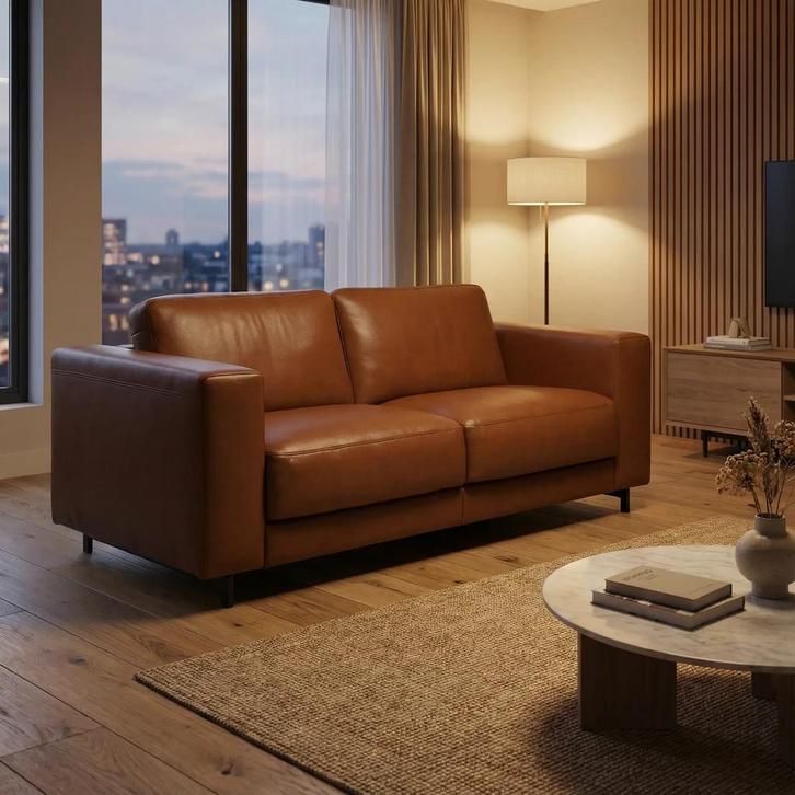 Bank Clear - 2.5 zits - Elegance Cognac, Antiek en Kunst, Antiek | Meubels | Stoelen en Sofa's, Ophalen of Verzenden