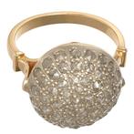 Ring - 18 karaat Geel goud, Zilver - 0.64ct. tw. Diamant