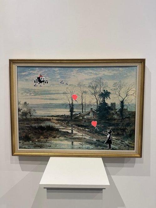 ArtPej - Banksy Girl Balloon Helicopter, Antiquités & Art, Art | Peinture | Moderne