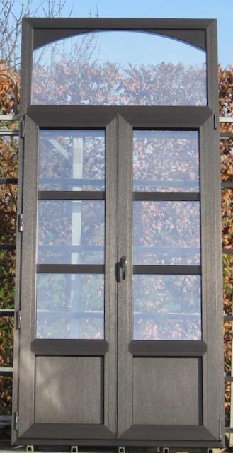 pvc terrasraam , raam , chassis 120 x 260 zwartbruin 8022, Doe-het-zelf en Bouw, Raamkozijnen en Schuifdeuren, Inclusief glas