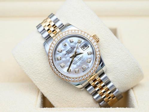 Rolex Lady-Datejust Ref. 179383 Year 2012 (Full Set), Handtassen en Accessoires, Horloges | Dames, Goud, Zo goed als nieuw, Goud