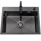 Lendo Online Spoelbak 59x44 cm Zwart met Kraan & Dispenser, Verzenden, Nieuw