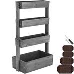 tectake Plantenbak Flora, gelakt hout, met plantenfolie - gr, Tuin en Terras, Verzenden, Nieuw