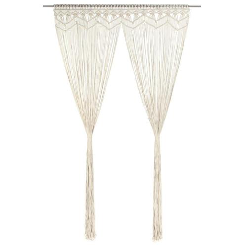 vidaXL Gordijn macramé 140x240 cm katoen, Huis en Inrichting, Stoffering | Gordijnen en Lamellen, Nieuw, Verzenden