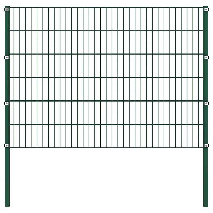 vidaXL Schuttingpaneel met palen ijzer 176,5x120 cm groen, Tuin en Terras, Tuinhekken en Hekwerk, Nieuw, Verzenden