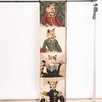 4 Portretten van Victoriaanse Dieren - Decoratief Wandkleed