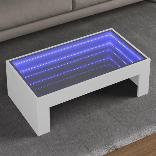 vidaXL Salontafel met Infinity LED 90x50x30 cm wit, Huis en Inrichting, Tafels | Salontafels, Nieuw, Verzenden