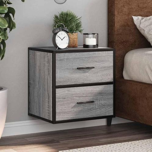 vidaXL Nachtkastjes 2st wandgemonteerd 40x31x39,5cm grijs, Huis en Inrichting, Slaapkamer | Nachtkastjes, Nieuw, Verzenden