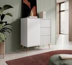 Meubella | Dressoir wit 91x40cm goud, Huis en Inrichting, Kasten | Dressoirs, Verzenden, Nieuw, 25 tot 50 cm, 50 tot 100 cm