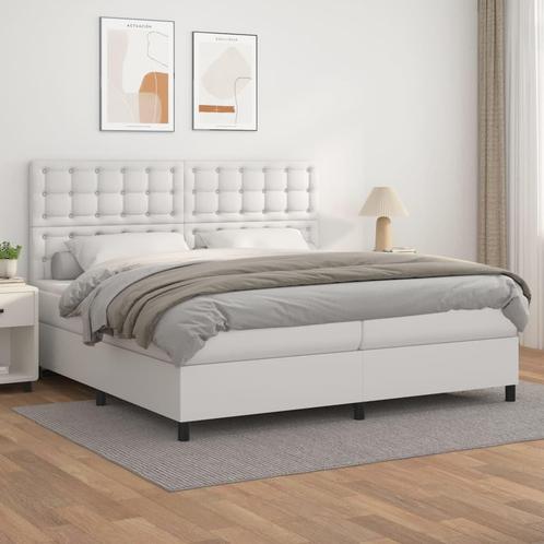 vidaXL Sommier à lattes de lit avec matelas Blanc, Maison & Meubles, Chambre à coucher | Lits, Neuf, Envoi