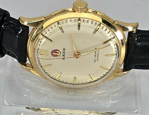 RADO Lengnau - 14K flache Goldarmbanduhr - Kaliber AS 1580 -, Handtassen en Accessoires, Horloges | Heren