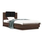 vidaXL Cadre de lit avec tête de lit chêne marron, Neuf, Verzenden