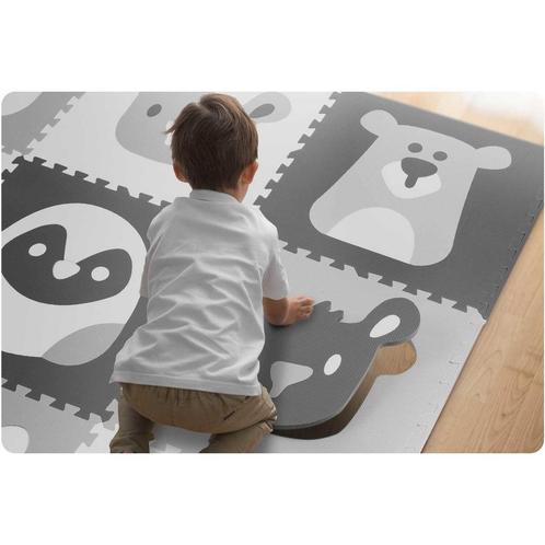 Dikke EVA-puzzelmat 180x180cm - 9 delen - Grijs/wit - Ide..., Hobby en Vrije tijd, Denksport en Puzzels, Nieuw, Ophalen of Verzenden