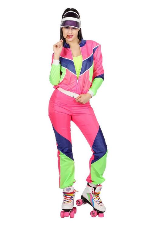 Trainingspak Jaren 80 Neon Dames, Kleding | Dames, Carnavalskleding en Feestkleding, Nieuw, Verzenden