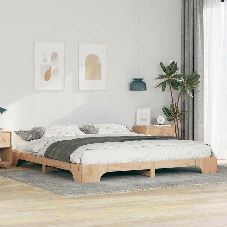 vidaXL Bedframe Bruin 180 x 210 cm Massief grenenhout, Huis en Inrichting, Slaapkamer | Bedden, Nieuw, Verzenden