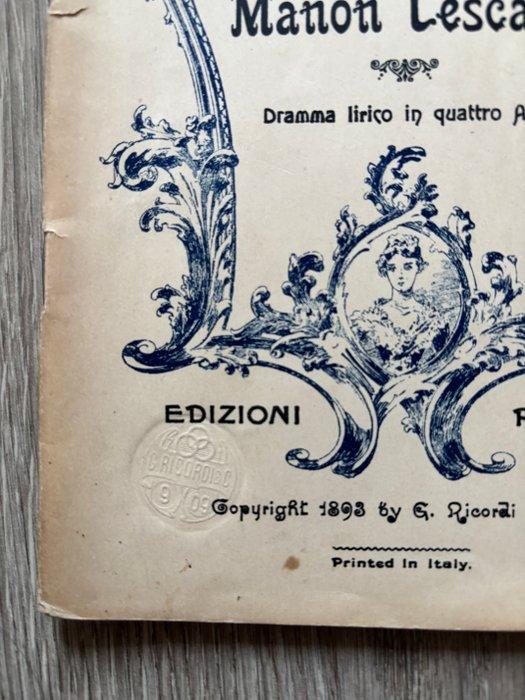 Giacomo Puccini - Manon Lescaut - 1893, Antiquités & Art, Antiquités | Livres & Manuscrits