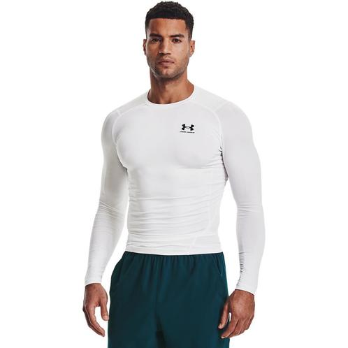 Under Armour HG Armour Comp LS-WHT - Maat XL, Kleding | Heren, T-shirts, Wit, Nieuw, Maat 56/58 (XL), Ophalen of Verzenden