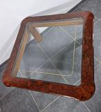 Salontafel - Glas, Hout - Luxe, wortelhoutfineer, Nieuw
