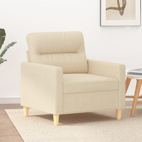 vidaXL Fauteuil 60 cm stof crèmekleurig, Huis en Inrichting, Zetels | Zetels, Nieuw, Verzenden