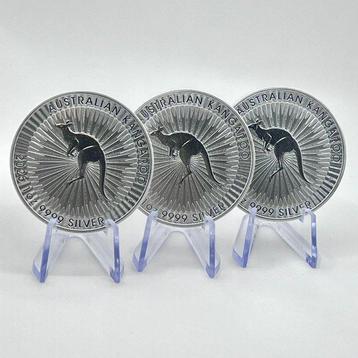 Australië. 1 Dollar 2025 Kangaroo Lot of 3 x 1 oz (.9999)