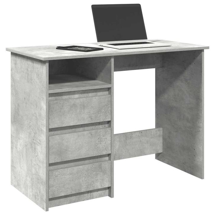 vidaXL Bureau 102x50x75 cm bewerkt hout betongrijs, Huis en Inrichting, Bureaus, Nieuw, Verzenden