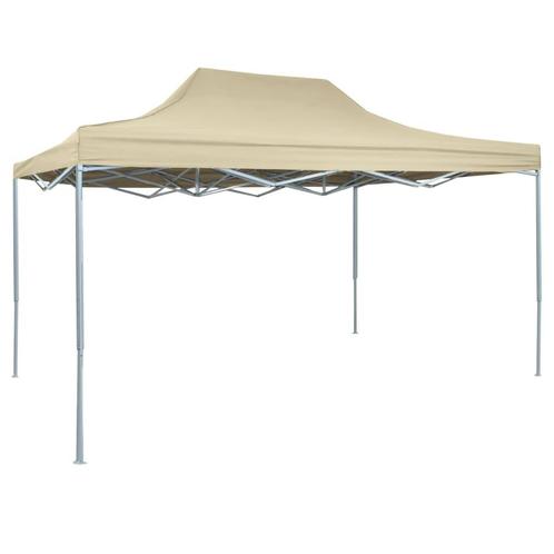 vidaXL Partytent inklapbaar 3x4 m staal crème, Tuin en Terras, Partytenten, Nieuw, Verzenden
