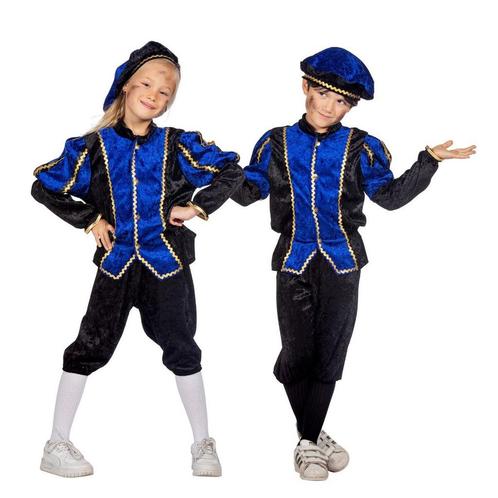 Pietenpak Kind Blauw/Zwart Luxe, Hobby en Vrije tijd, Feestartikelen, Nieuw, Verzenden