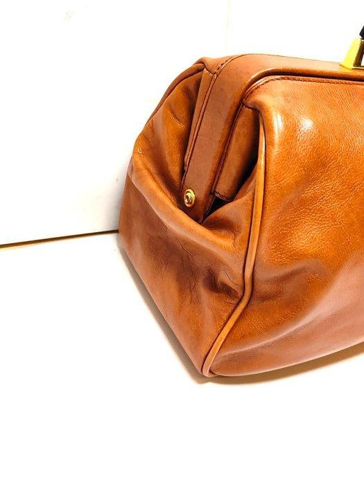 Borsa da medico in pelle marrone con chiave - Handtas, Antiek en Kunst, Curiosa en Brocante