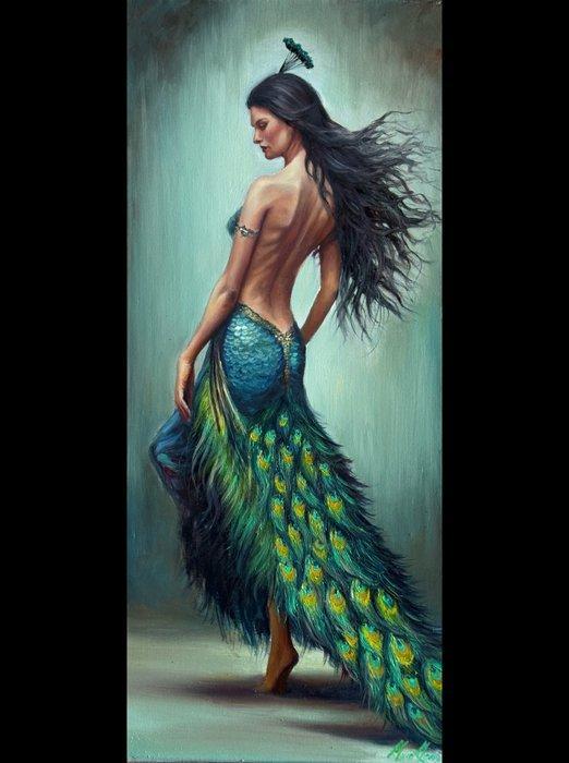 BarBeni (1981) - “Become a Heavenly Peacock” — Rumi, Antiquités & Art, Art | Peinture | Classique