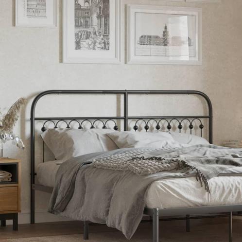 vidaXL Hoofdbord 150 cm metaal zwart, Huis en Inrichting, Slaapkamer | Bedden, Nieuw, Verzenden
