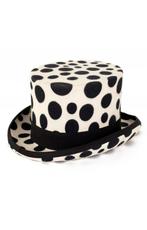 Hoge Hoed Wit Zwarte Stippen Dalmatiër 57 Steampunk Tophat P, Kleding | Dames, Ophalen of Verzenden, Nieuw