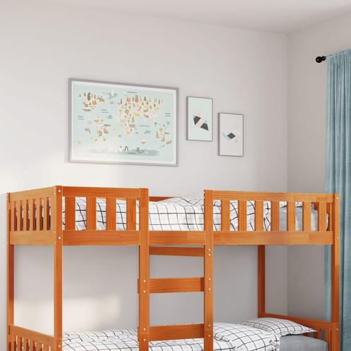 vidaXL Kinderbed zonder matras massief grenenhout wasbruin, Huis en Inrichting, Slaapkamer | Bedden, Nieuw, Verzenden
