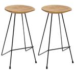 vidaXL Tabourets de bar lot de 2 bois de teck massif, Verzenden