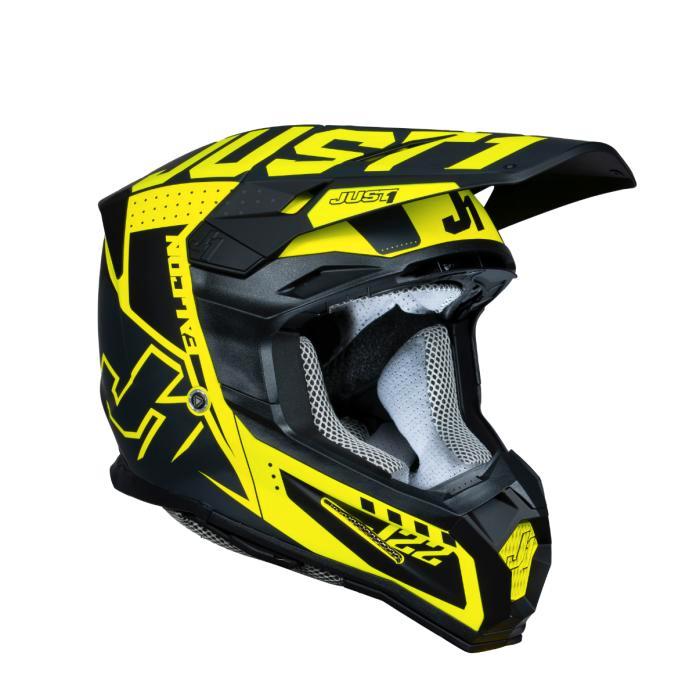 Just1 J-22 F Falcon Helmet – Titanium/Black/Fluo Yellow, Motoren, Onderdelen | Overige, Verzenden