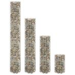 vidaXL Gabion plantenbakken 4 st rond verhoogd, Tuin en Terras, Verzenden, Nieuw
