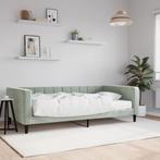 vidaXL Slaapbank met matras 100x200 cm fluweel lichtgrijs, Huis en Inrichting, Slaapkamer | Bedden, Verzenden, Nieuw
