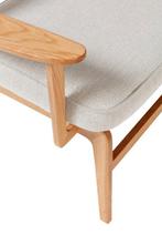 Hübsch - Stoel - Haze Lounge Chair Grijs/Natuurlijk - Eik,