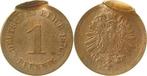 Duitsland Fehlpraegung 1 Pfennig 1876 E 2 x gepraegt! J 001, Postzegels en Munten, Verzenden, België