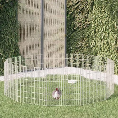 vidaXL Dierenverblijf 12 panelen 54x60 cm gegalvaniseerd, Dieren en Toebehoren, Knaagdieren en Konijnen | Hokken en Kooien, Nieuw