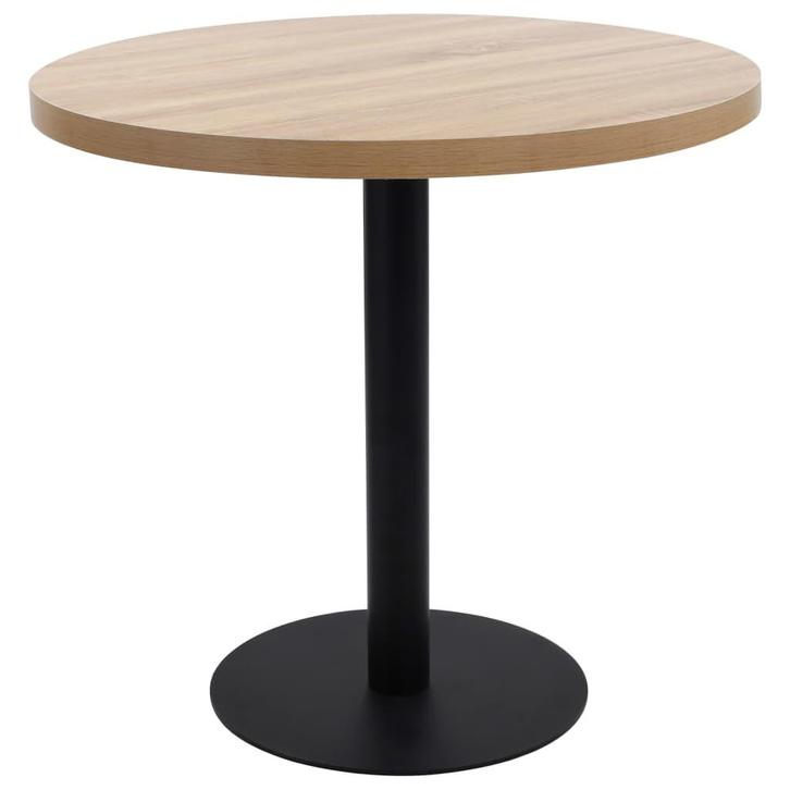 vidaXL Bistrotafel 80 cm MDF lichtbruin, Huis en Inrichting, Tafels | Eettafels, Nieuw, Verzenden