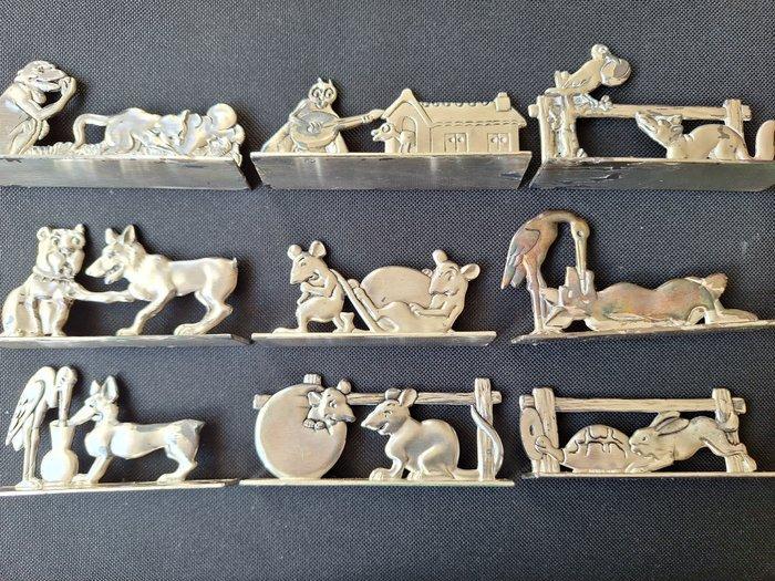 Benjamin Rabier - Messensteun (9) - Fables de la Fontaine -, Antiek en Kunst, Antiek | Meubels | Tafels