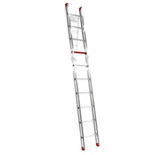 Gebruikte Enkel rechte ladder 10 treden, Doe-het-zelf en Bouw, Ladders en Trappen, Gebruikt, Ophalen of Verzenden