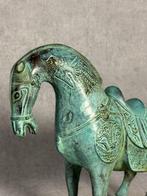 Statue, Groot standbeeld Paard 32 cm - 25 cm - Bronze, Antiek en Kunst