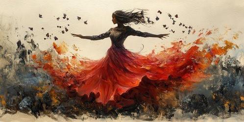 CoCo - Embracing the Flames - XXL, Antiek en Kunst, Kunst | Schilderijen | Modern