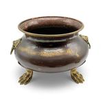 Jardinière - Leeuwenkoppen - Koper, Messing, Antiek en Kunst